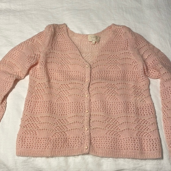 SEZANE Alanis Jumper Cardigan in Rosy Beige Small - Picture 2 of 5